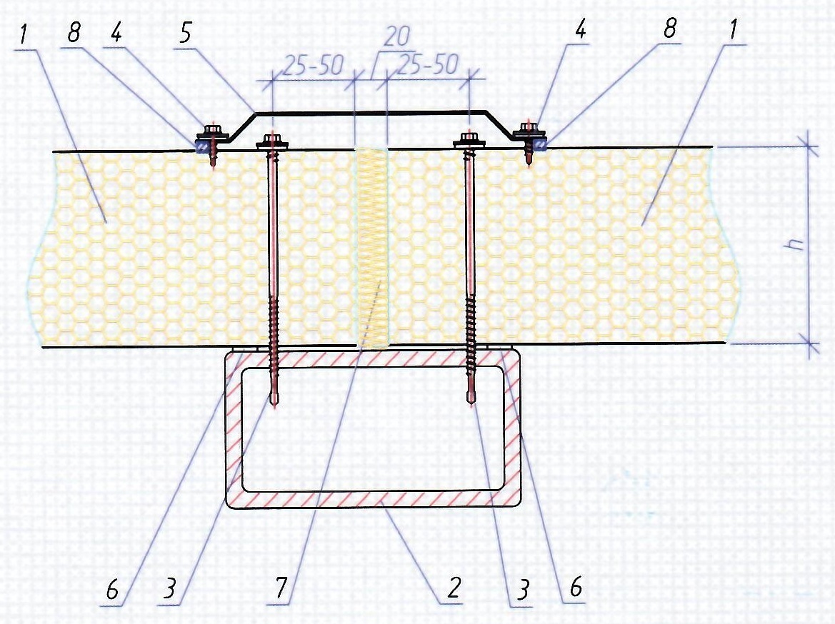 Сп монтаж. Монтажный узел эк50300 в сэндвич панелей. Узел крепления вентрешетки к сэндвич панели. Узел крепления сэндвич панели к металлокаркасу. Технология крепления сэндвич панелей к металлоконструкциям.